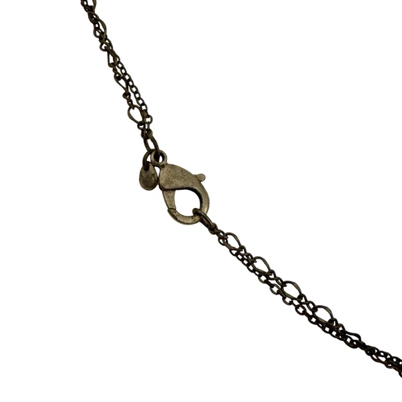 Vintage Look Silver Round Circle Coin and Chain Multi Strand Long Necklace - Picture 4 of 10